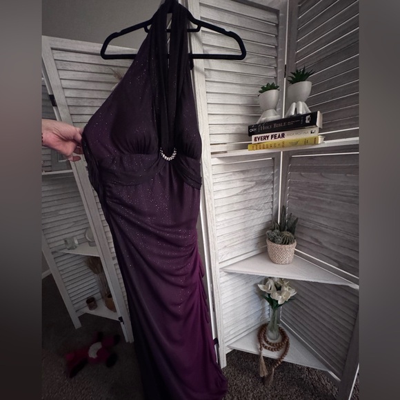 Betsy & Adam Sparkling Purple Maxi Dress - Picture 5 of 5